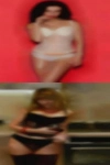 Muscle nude woman during black
