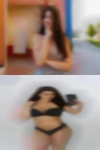 Pregnant girl massaging naked